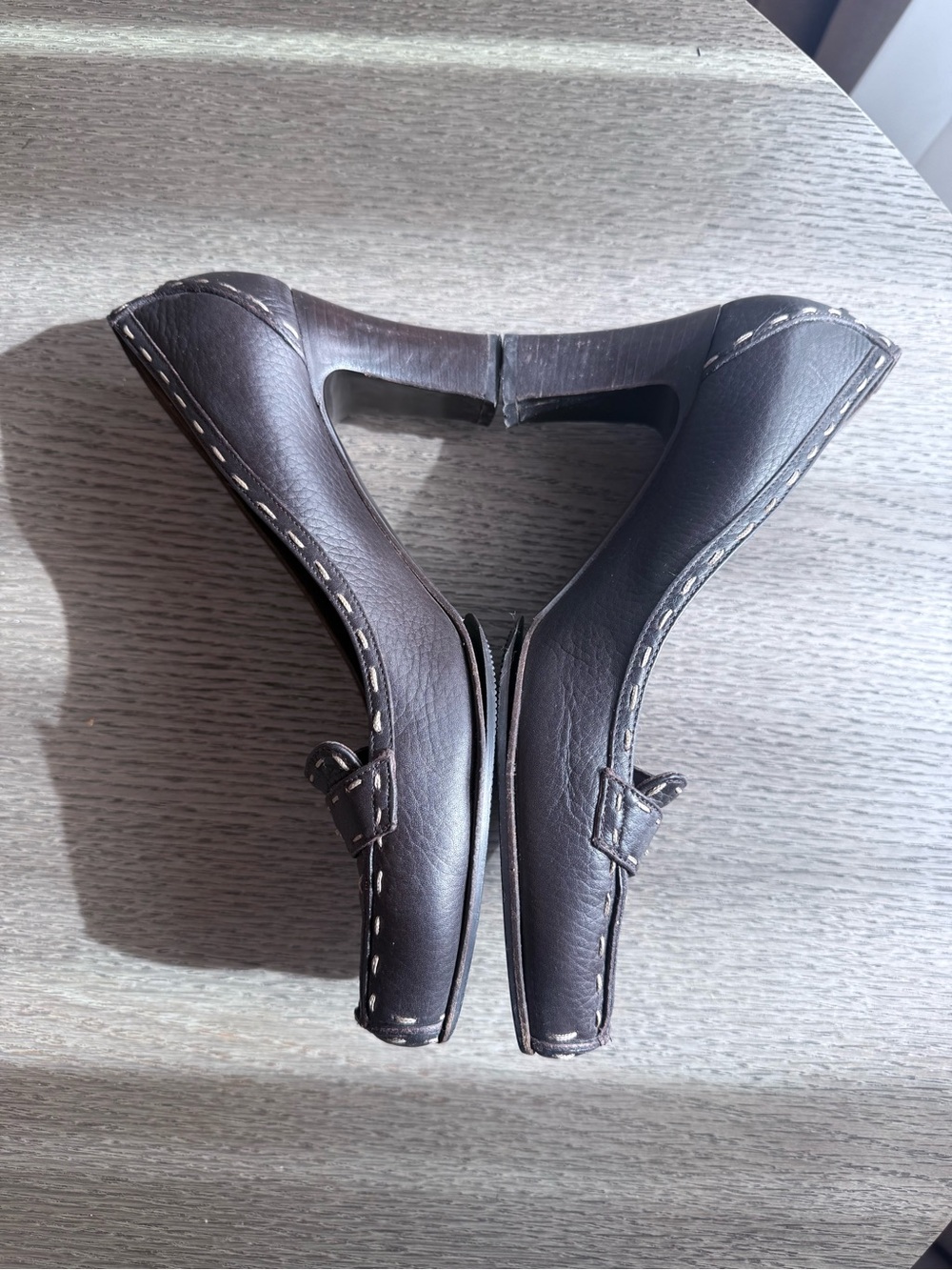 Fendi Selleria Vintage Brown Leather Heels – Size 38.5 - Picture 3 of 10